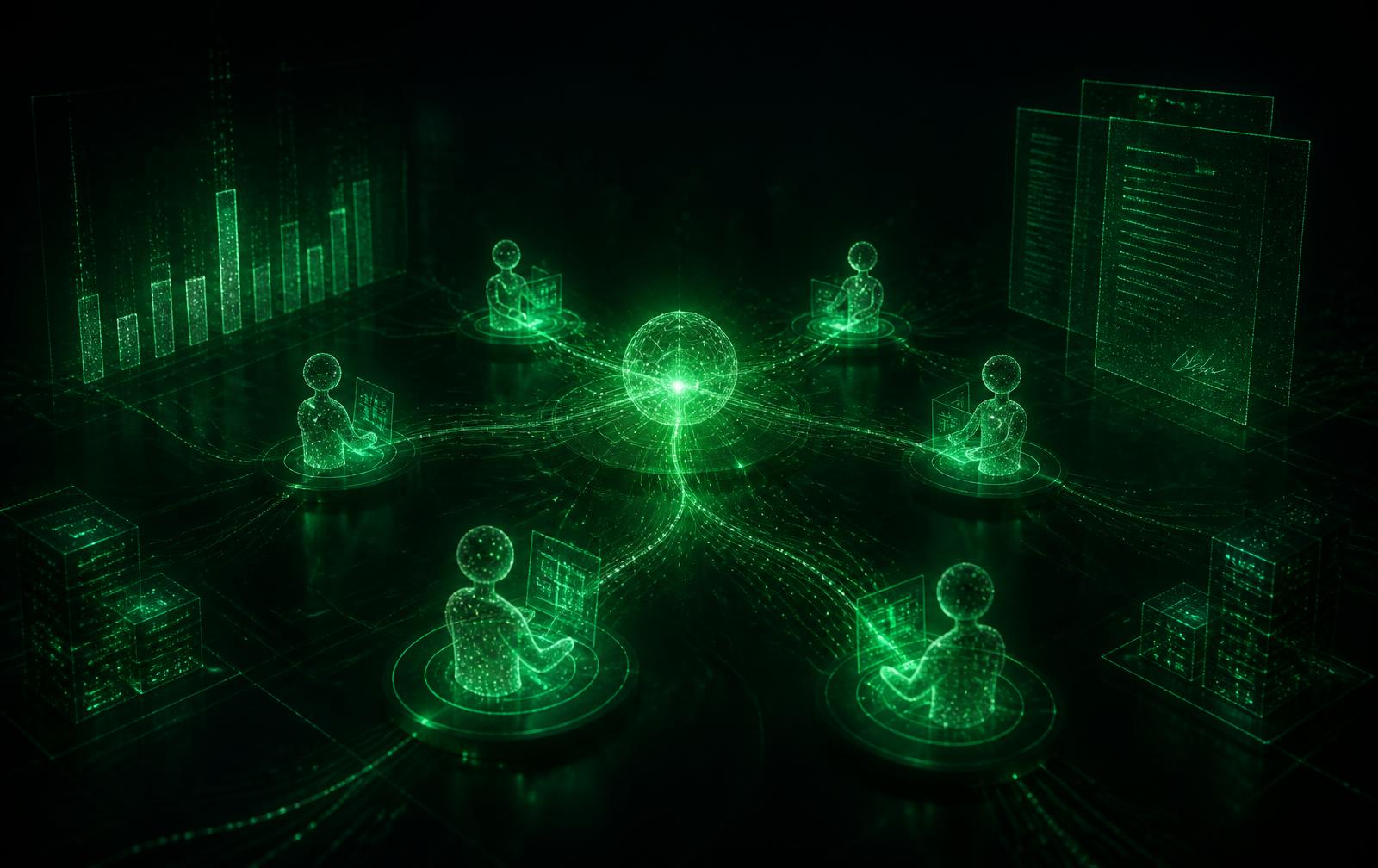 مساحة عمل Nexus AI تعرض تحليل إنفاق المشتريات وحالات شذوذ الفواتير المكتشفة
